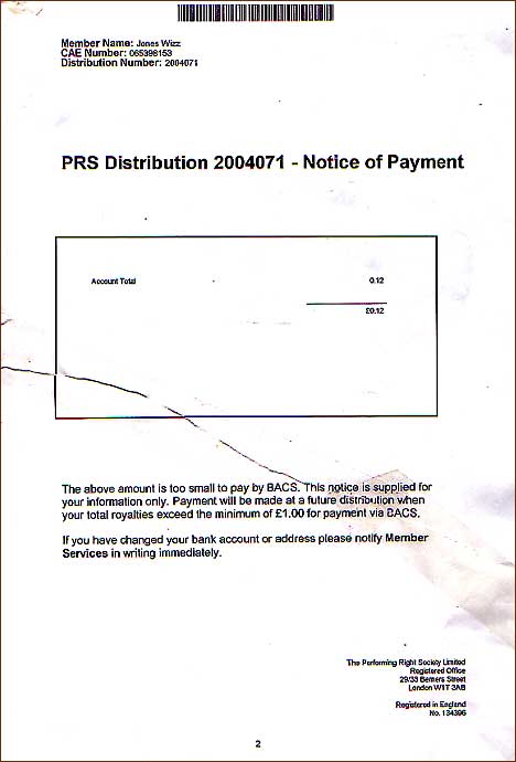 Wizz's statement shows he's owed twelve pence